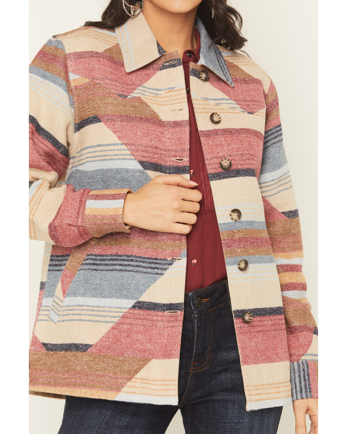 Image #3 - Idyllwind Women's Mistywinds Printed Blanket Shacket, Rose, hi-res