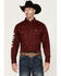 Image #2 - Ariat Men's Team Logo Twill Fitted Long Sleeve Button-Down Western Shirt, Burgundy, hi-res