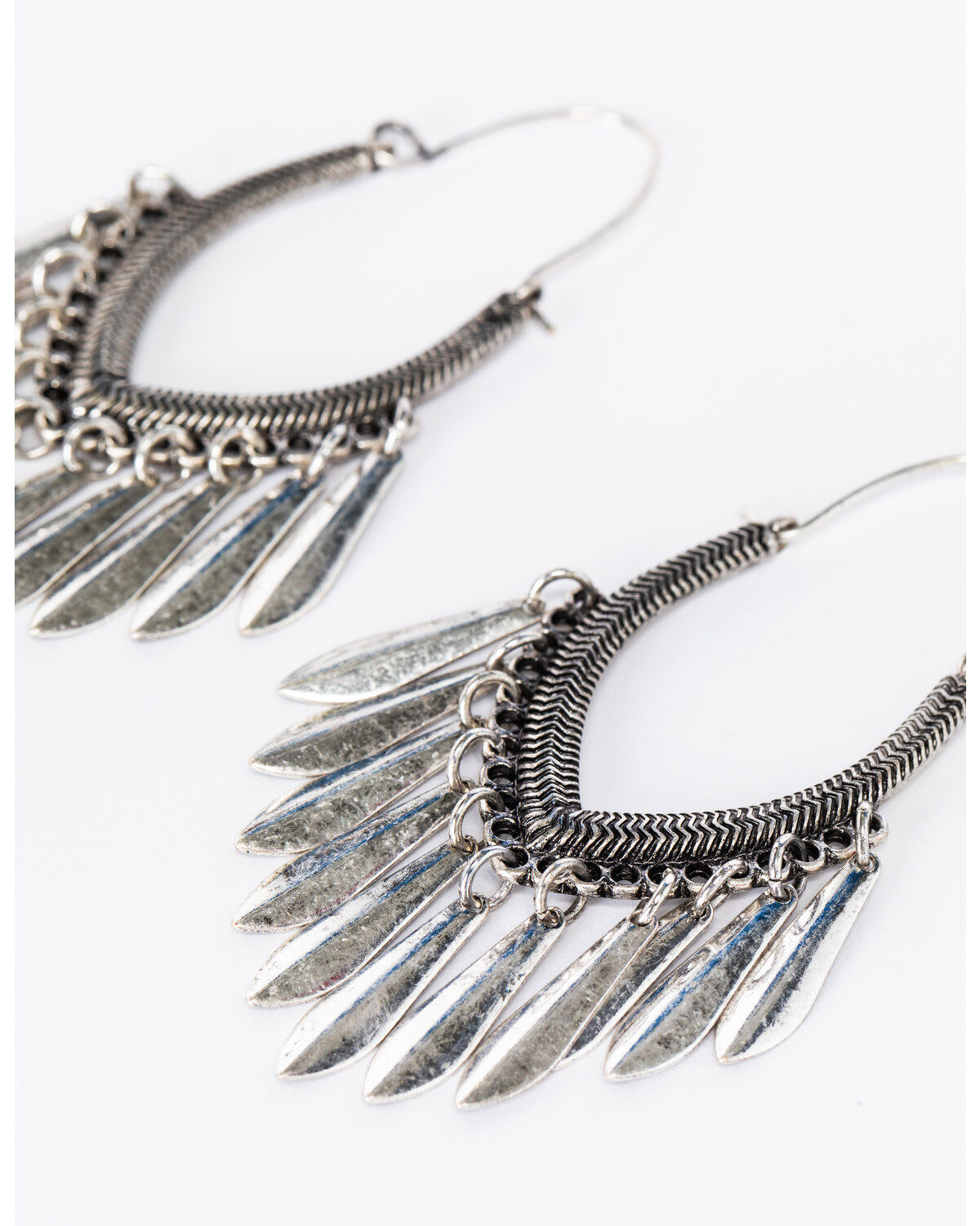 Image #2 - Idyllwind Women's Rodeo Rebel Fringe Hoop Earrings, Silver, hi-res