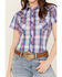 Image #3 - Rough Stock by Panhandle Plaid Print Short Sleeve Stretch Pearl Snap Western Shirt, Multi, hi-res