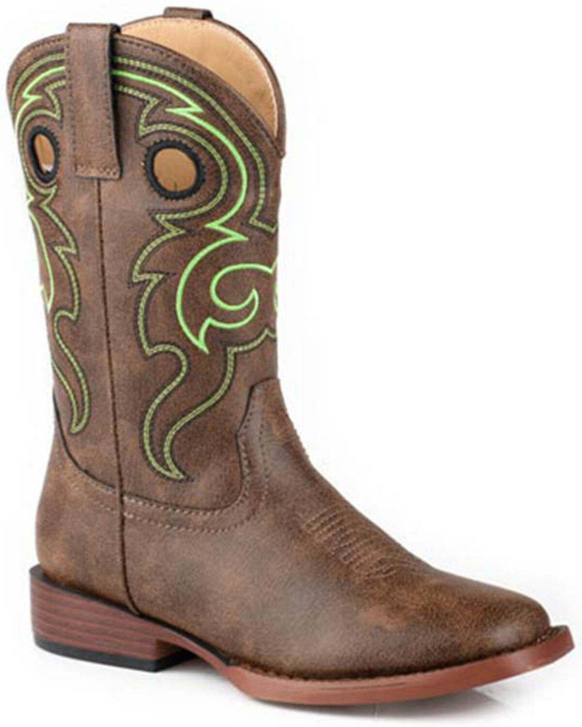 Image #1 - Roper Boys' Reno Western Boots - Broad Square Toe, Brown, hi-res