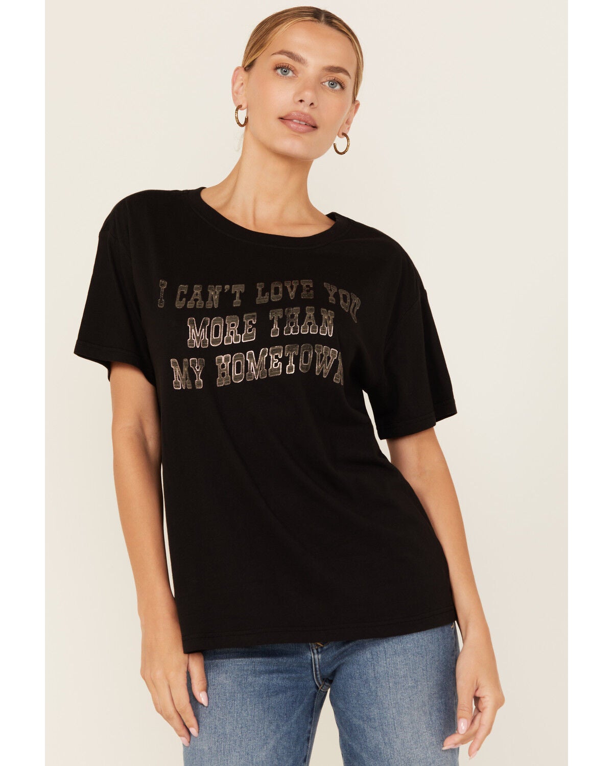 Shyanne Women's Hometown Short Sleeve Graphic Tee, Black, hi-res