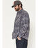 Image #2 - Hawx Men's FR Fulton Plaid Print Button-Down Work Shirt Jacket, Medium Grey, hi-res