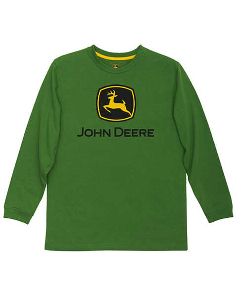 Image #1 - John Deere Boys' Logo Graphic Long Sleeve T-Shirt, Green, hi-res