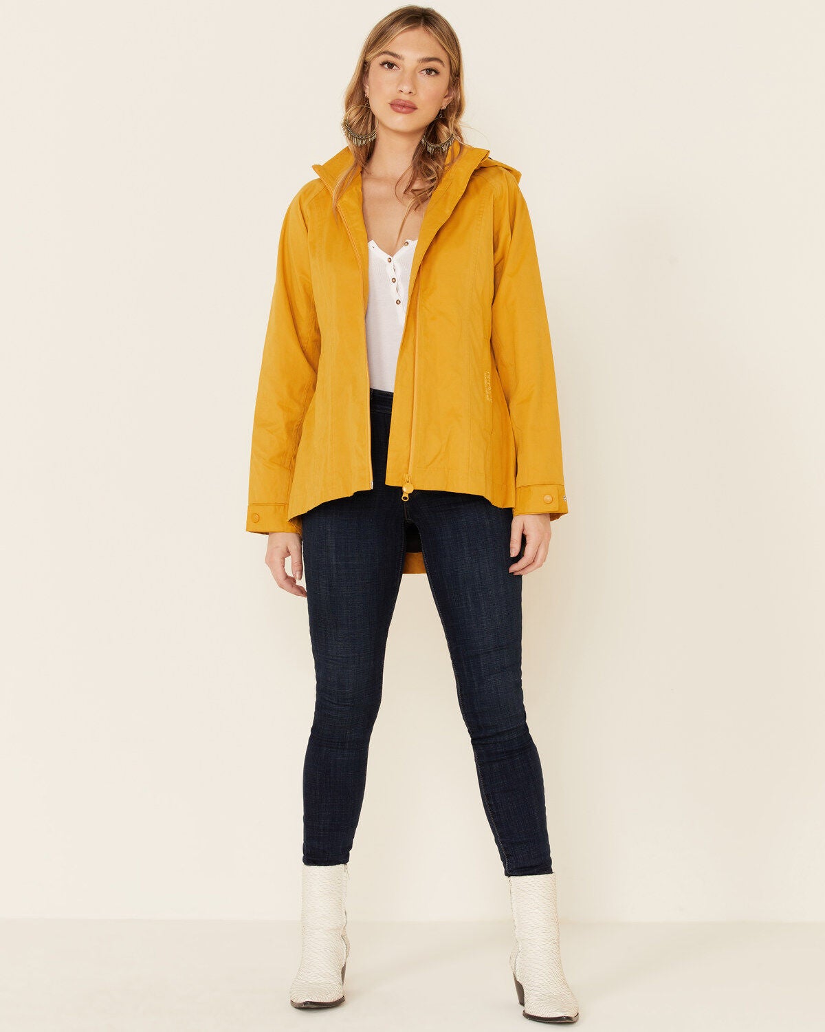 mustard rain jacket