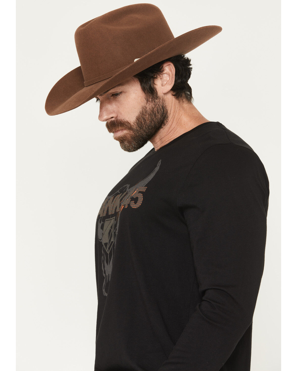 Image #2 - RANK 45® Men's Honeycomb Logo Long Sleeve Graphic T-Shirt, Black, hi-res
