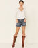 Ariat Women's Mid Rise Boyfriend Shorts, Blue, hi-res