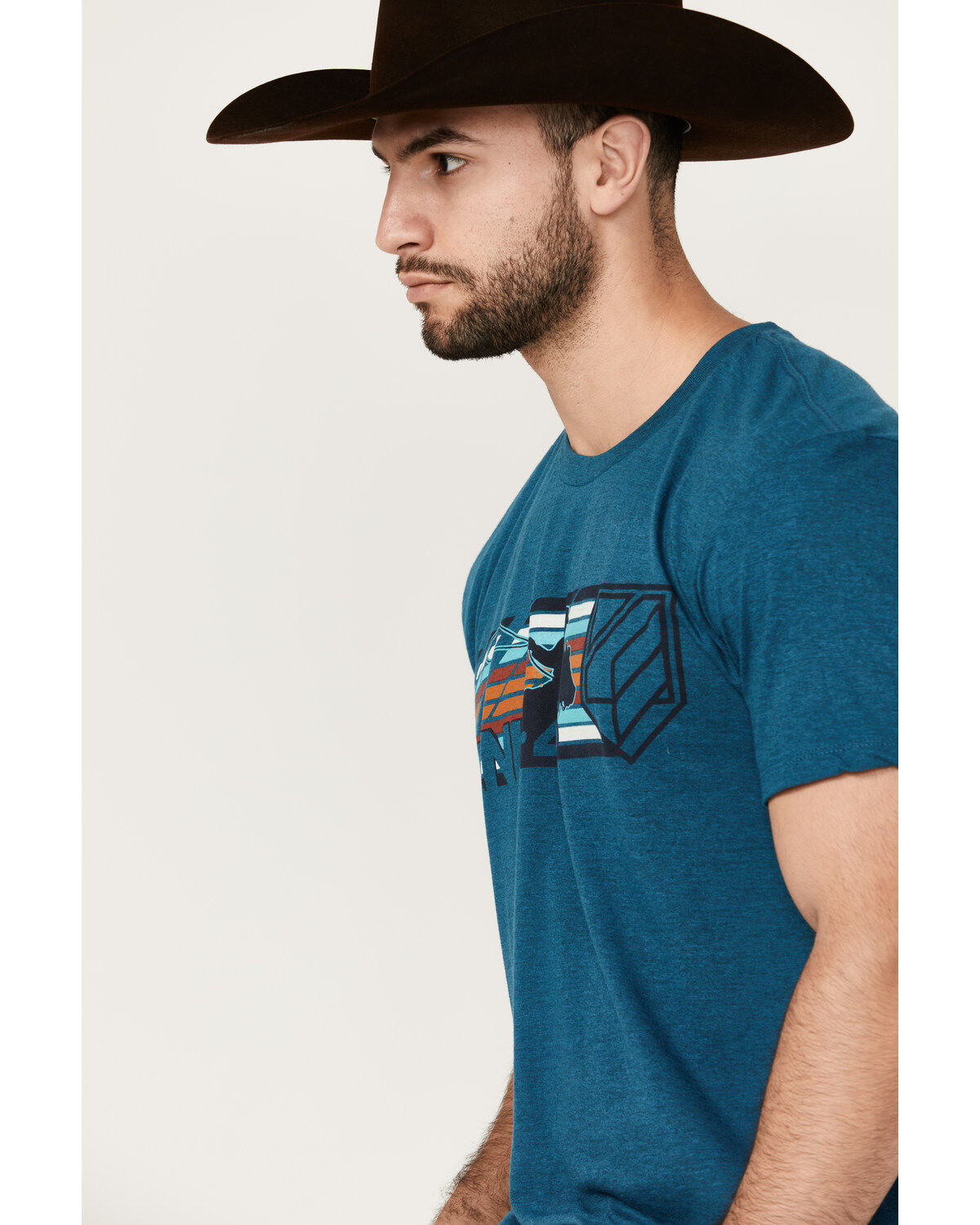 Product Name:  RANK 45® Men's Logo Chute Gate Serape Striped Print Short Sleeve Graphic T-Shirt