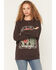Image #1 - Wrangler Women's Cactus Graphic Crew Neck Sweatshirt, Black, hi-res