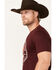 Image #2 - Cinch Men's Boot Barn Exclusive Southwestern Circle Logo Short Sleeve Graphic T-Shirt, Burgundy, hi-res