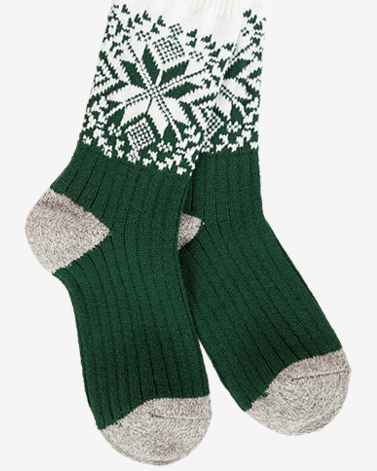 Image #1 - World's Softest Women's Holiday Crew Socks, Green, hi-res