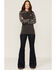 Hooey Women's Rope Like A Girl Bandana Print Pullover Hoodie Sweatshirt, Charcoal, hi-res