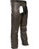 Image #1 - Milwaukee Leather Men's Fully Lined Naked Cowhide Chaps - 3X, Black, hi-res
