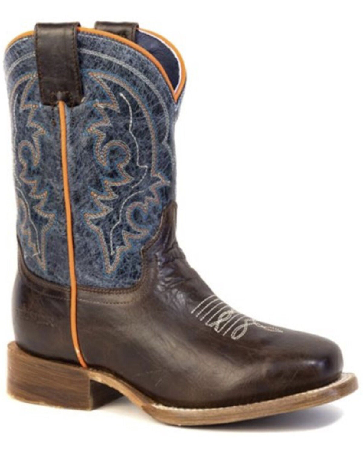 Roper Little Boys' Clint Western Boots - Square Toe, Brown, hi-res