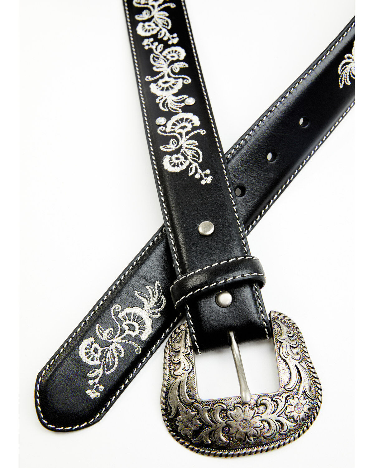 Image #2 - Shyanne Women's Floral Embroidered Crystal Belt, , hi-res