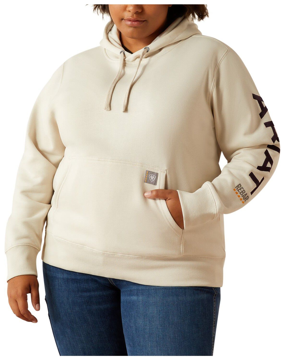 Image #1 - Ariat Women's Rebar Graphic Hoodie - Plus, Grey, hi-res