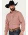 Image #2 - Ariat Men's Kairo Plaid Print Long Sleeve Button-Down Western Shirt, Red, hi-res