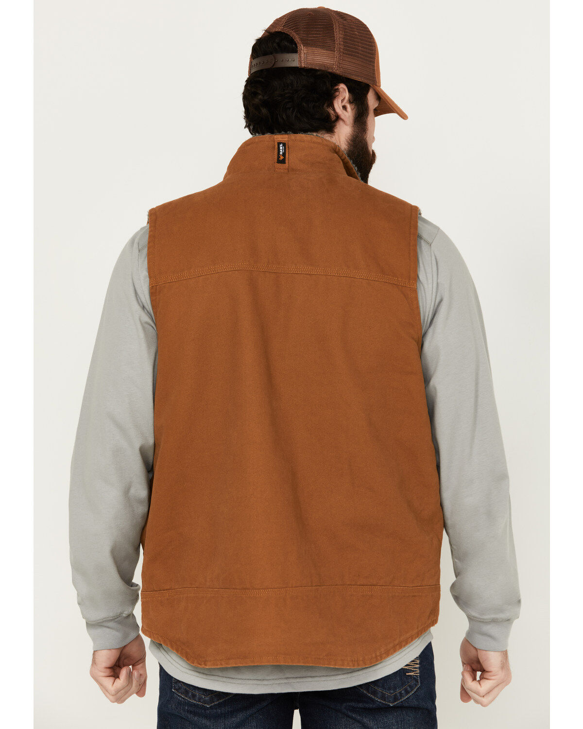 Image #4 - Hawx Men's Browder Weathered Duck Work Vest, Rust Copper, hi-res