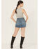 Image #3 - Free People Women's Daylight Medium Wash Denim Mini Skirt, , hi-res