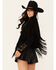 Scully Women's Beaded and Lace Fringe Jacket , Black, hi-res