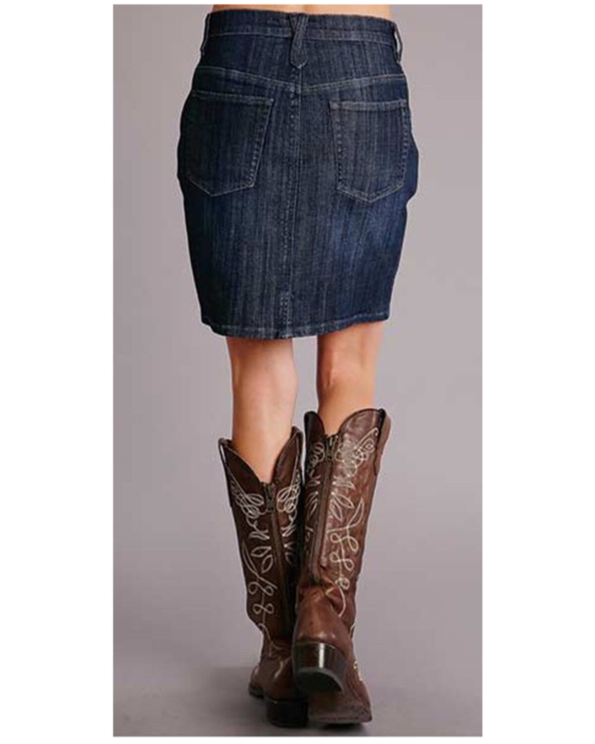 denim skirt cowboy boots