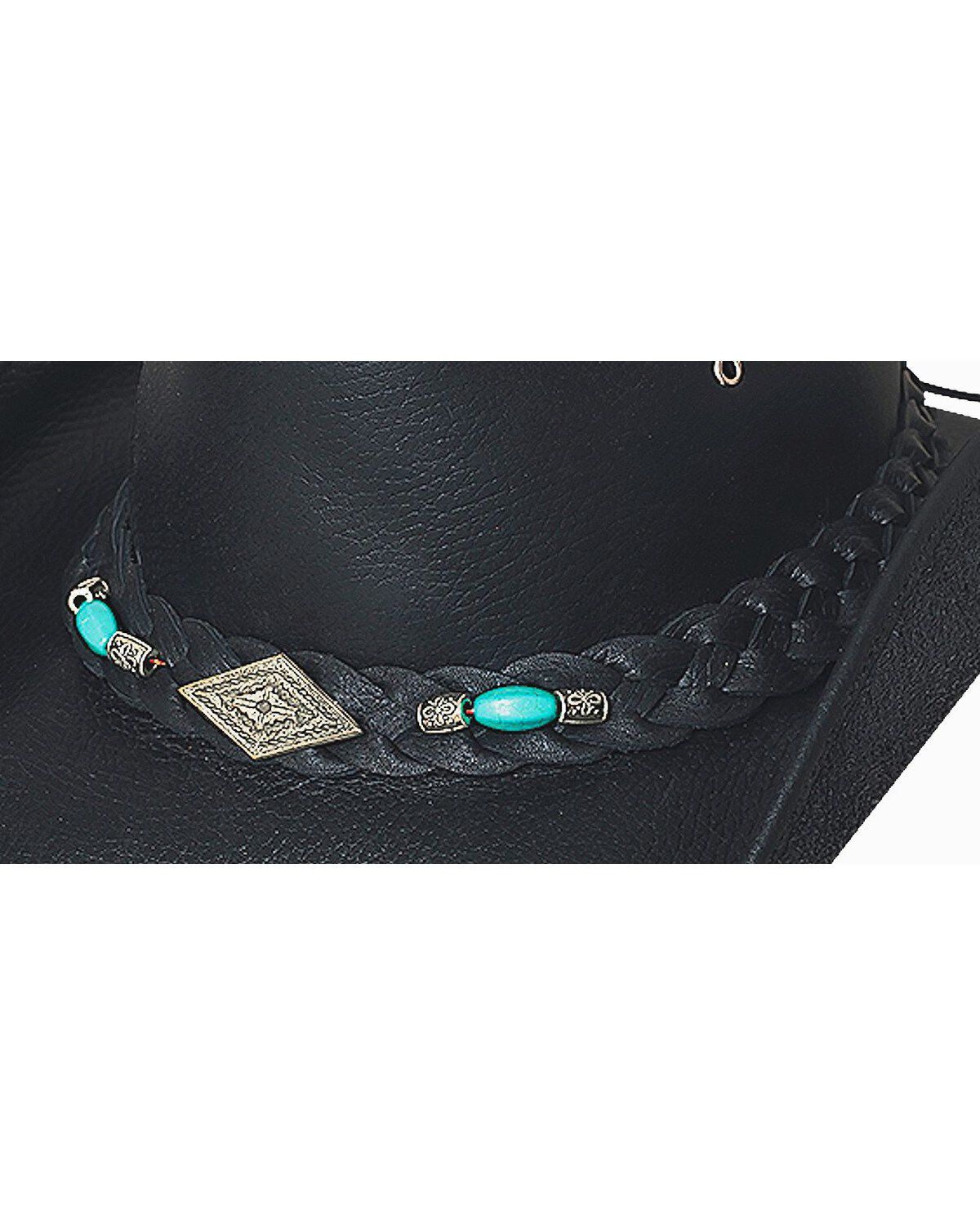 Image #2 - Bullhide Royston Leather Cowboy Hat, Black, hi-res