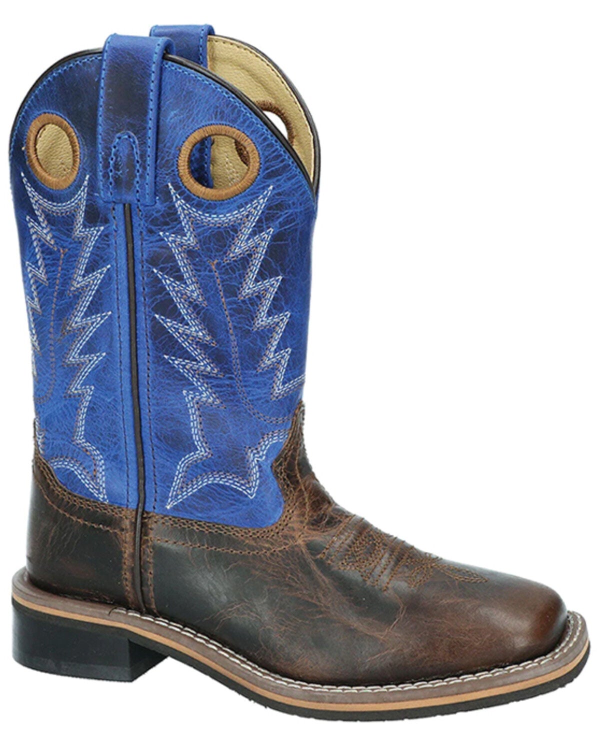 Smoky Mountain Boys' Dusty Western Boots - Broad Square Toe, Brown, hi-res