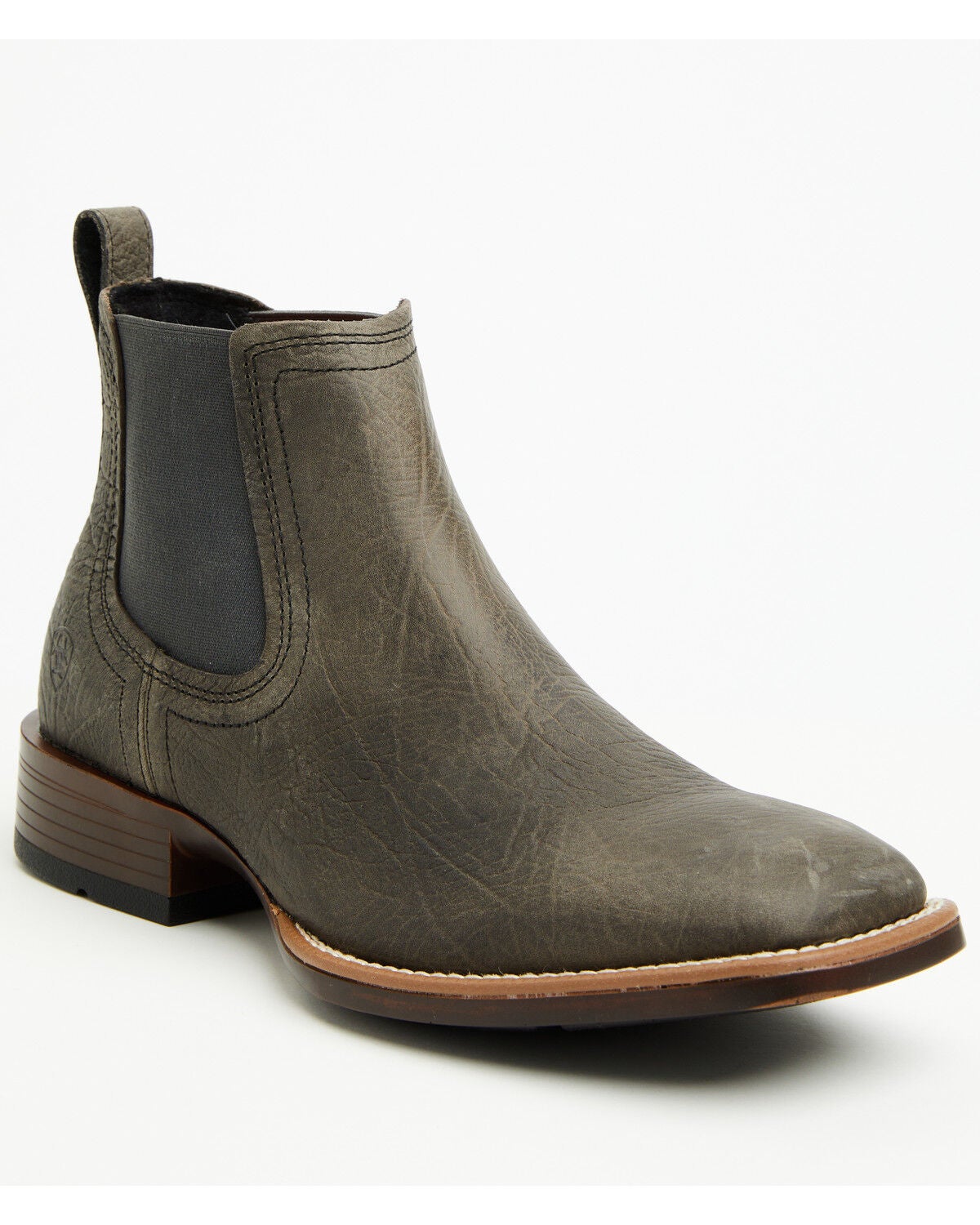 Ariat Men's Booker Hippopotamus Print Chelsea Ankle Boots - Broad Square Toe, Grey, hi-res