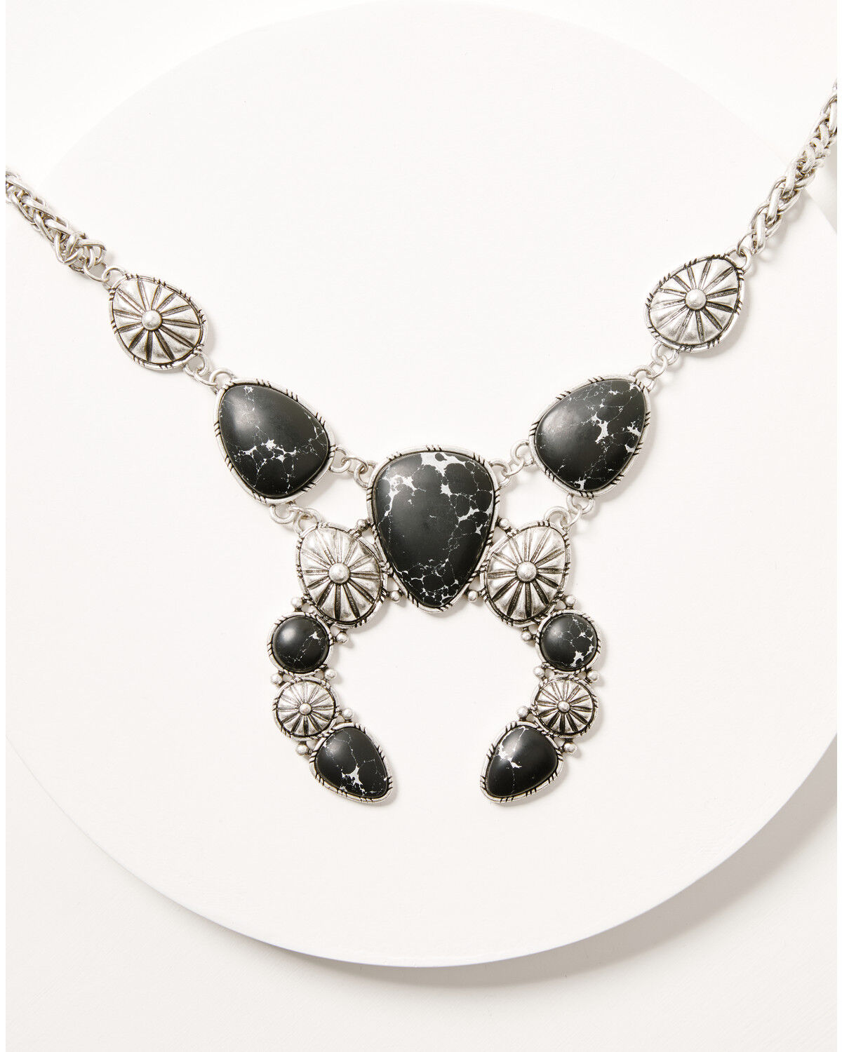Image #2 - Idyllwind Women's Patomic Statement Squash Blossom Necklace, Silver, hi-res