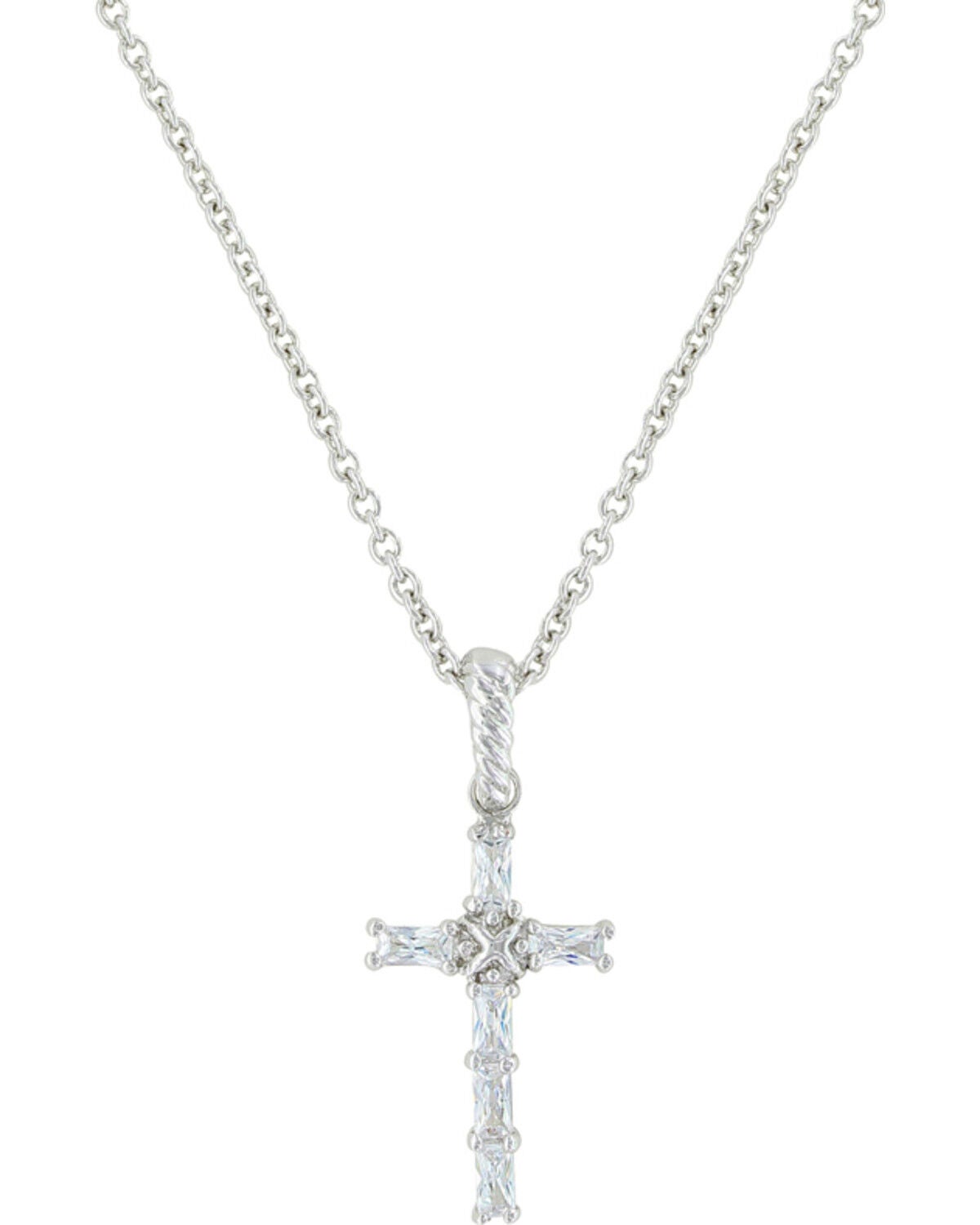 Montana Silversmiths Women's Acadian Cross Necklace, Silver, hi-res
