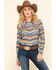 Image #1 - Ariat Women's Sunset Beauty Long Sleeve Western Shirt, Blue, hi-res