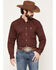 Image #1 - Ariat Men's Reliance Wrinkle Free Geo Print Long Sleeve Button-Down Western Shirt, Burgundy, hi-res