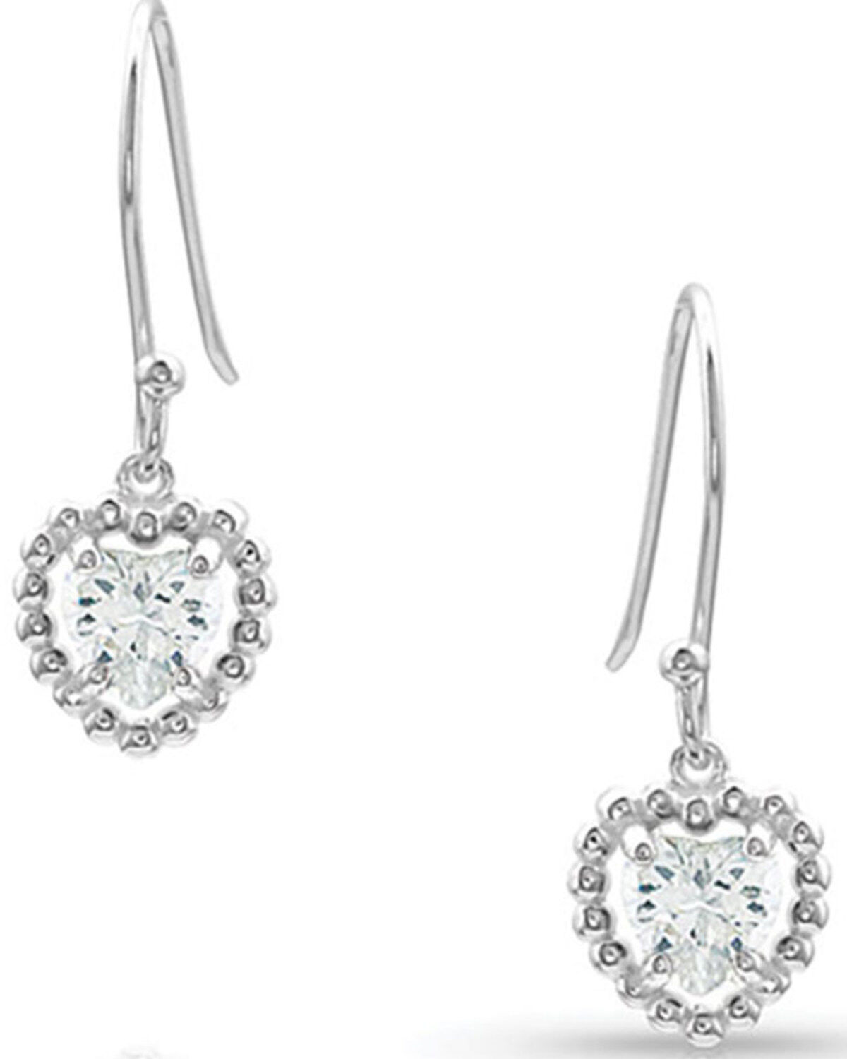 Image #1 - Montana Silversmiths Women's Frozen Heart Earrings, Silver, hi-res