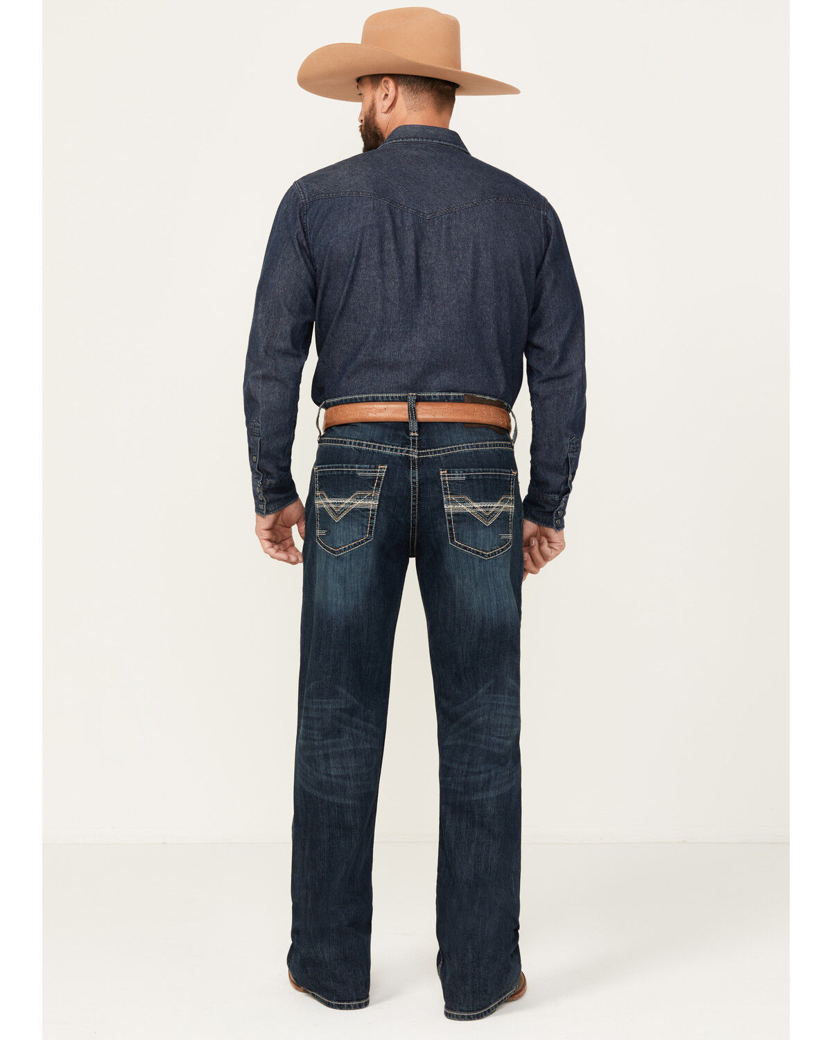 Product Name:  Rock & Roll Denim Men's Double Barrel Dark Wash Relaxed Bootcut Stretch Denim Jeans