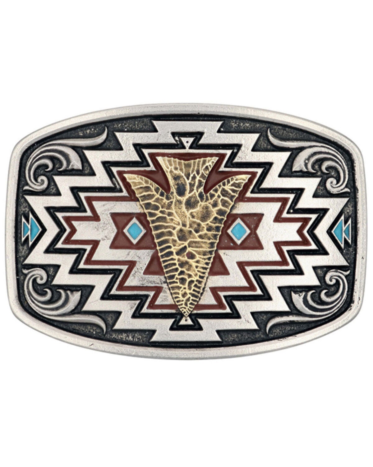 Montana Silversmiths Women's Center Of It All Arrow Belt Buckle, Silver, hi-res