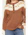 Image #3 - Pendleton Women's Floral Henley Sweater, Brown, hi-res