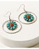 Image #1 - Shyanne Women's Canyon Sunset Turquoise Blossom Hoop Earrings, Silver, hi-res