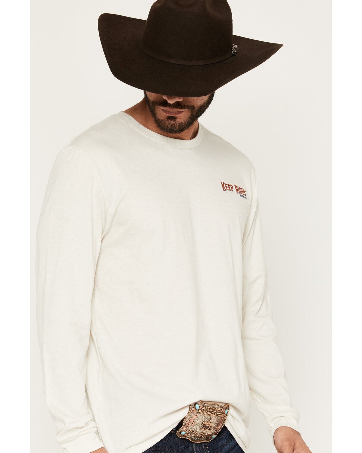 Image #3 - RANK 45&reg; Men's Keep Ridin' Long Sleeve Graphic T-Shirt, Natural, hi-res