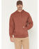 Image #1 - Carhartt Men's Re-Engineered Relaxed Fit Midweight Garment Dyed French Terry Graphic Hooded Sweatshirt, Dark Red, hi-res