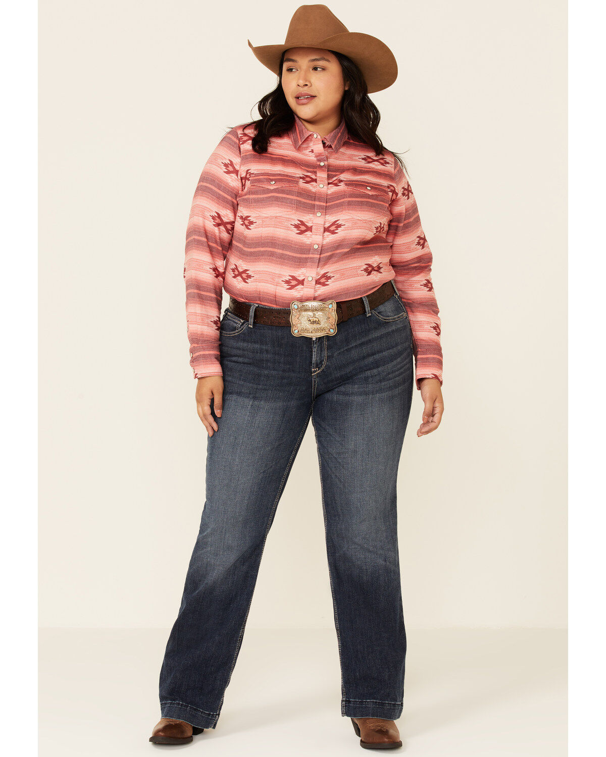 Image #2 - Ariat Women's Adorable Serape Print Long Sleeve Snap Western Core Shirt - Plus, , hi-res