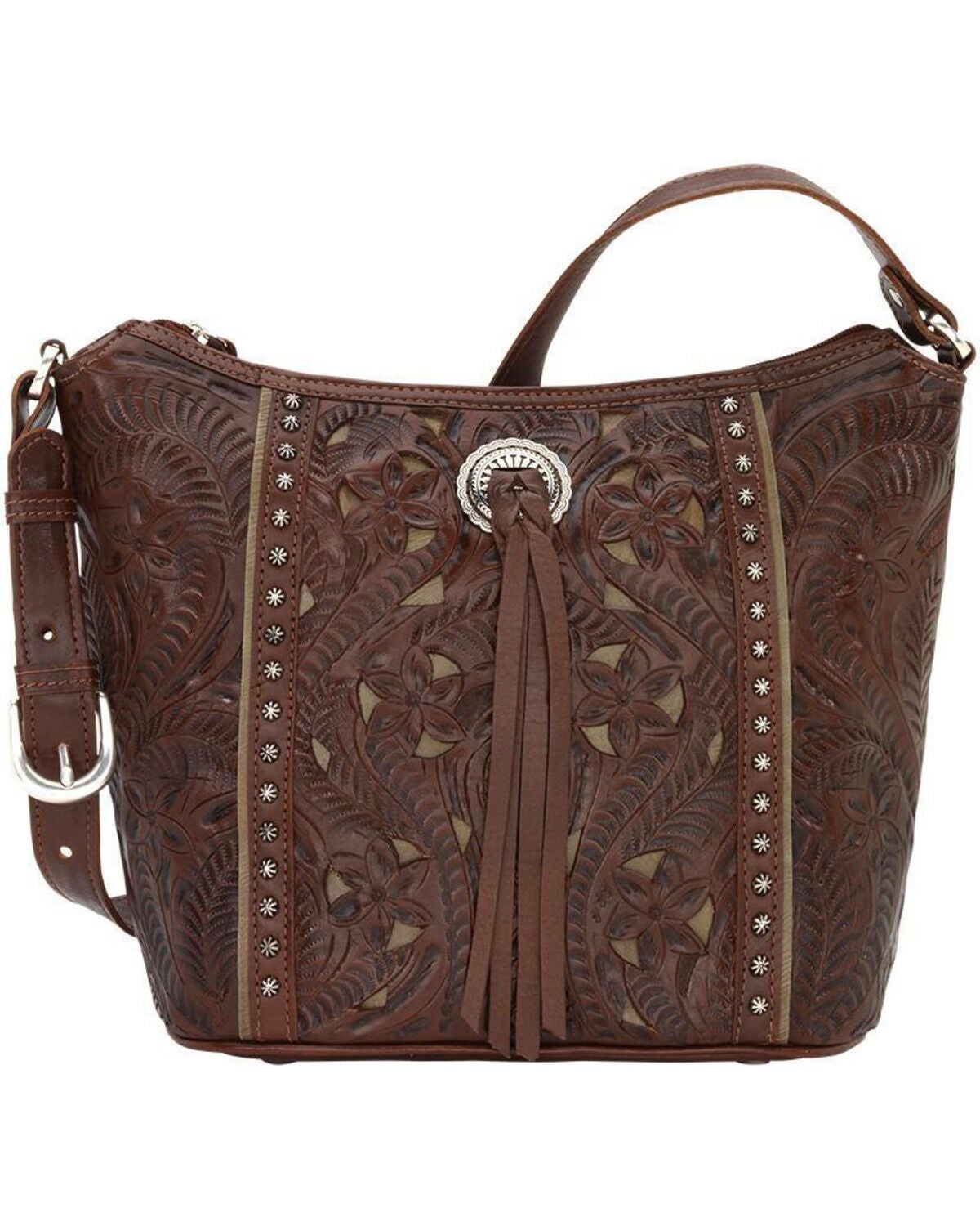 American West Women's Hill Country Tote Bag, Chestnut, hi-res