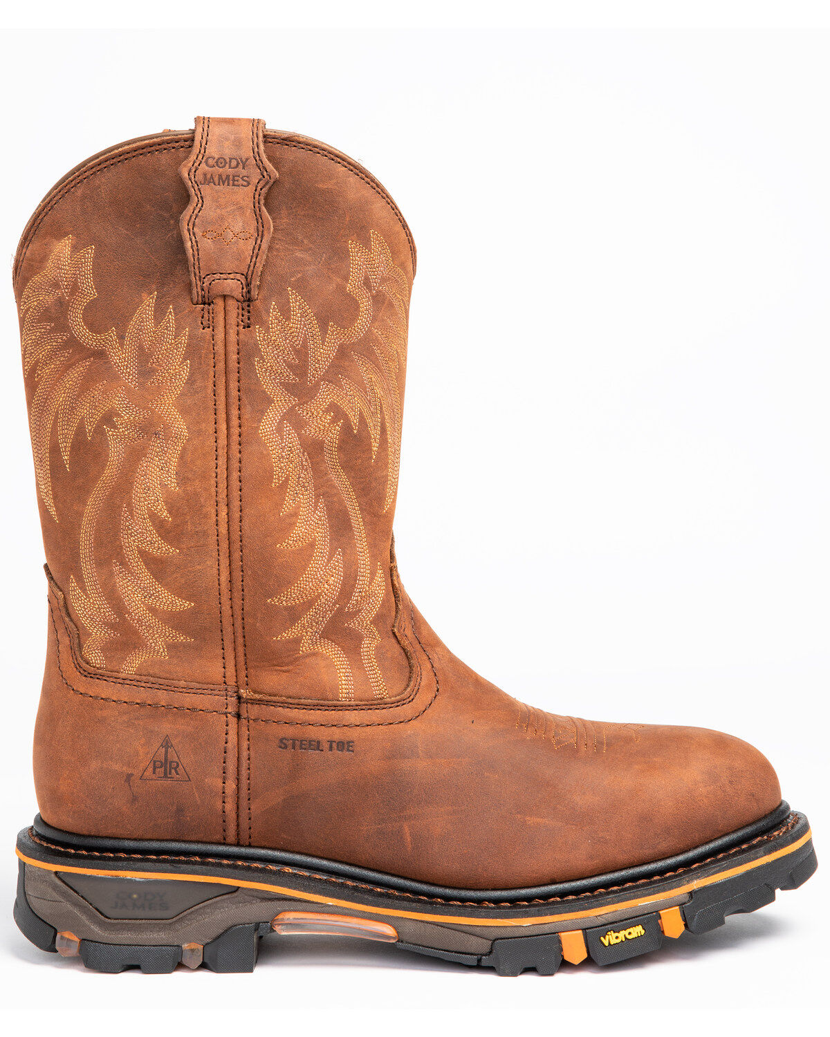 Image #2 - Cody James Men's Waterproof Decimator Western Work Boots - Steel Toe, Brown, hi-res