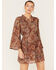 Flying Tomato Women's Paisley Floral Print Dress, Rust Copper, hi-res
