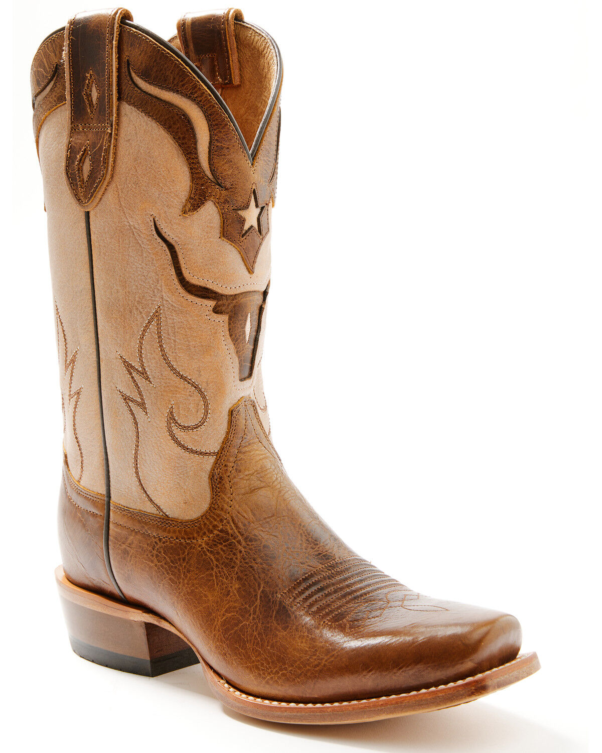 Image #1 - Moonshine Spirit Men's Showtime Inlay Western Boots - Square Toe, Tan, hi-res
