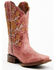 Image #1 - Dan Post Women's Athena Floral Embroidered Western Performance Boots - Broad Square Toe, Pink, hi-res