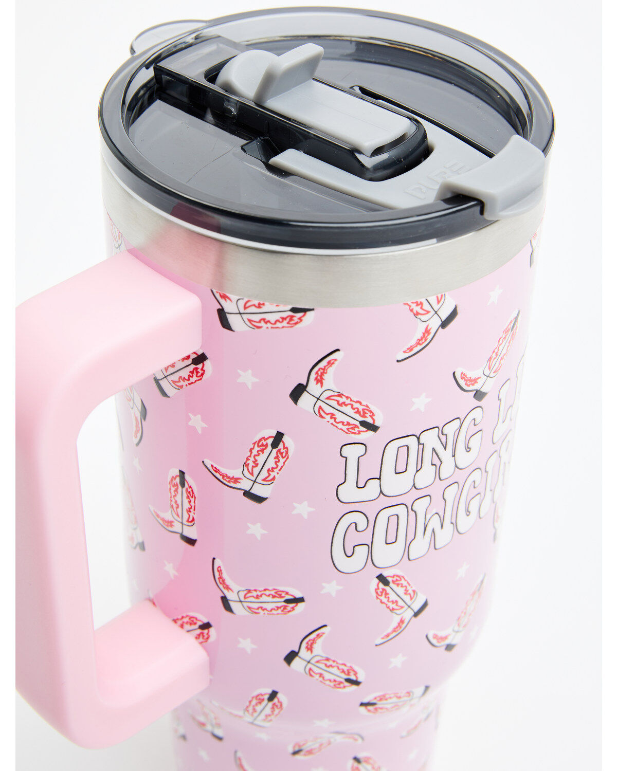 Image #3 - Boot Barn 40oz Long Live Cowgirls Tumbler With Handle, Pink, hi-res