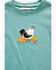 Image #2 - Shyanne Toddler Girls' Chicken Embroidered Fringe Short Sleeve Tee, Aqua, hi-res