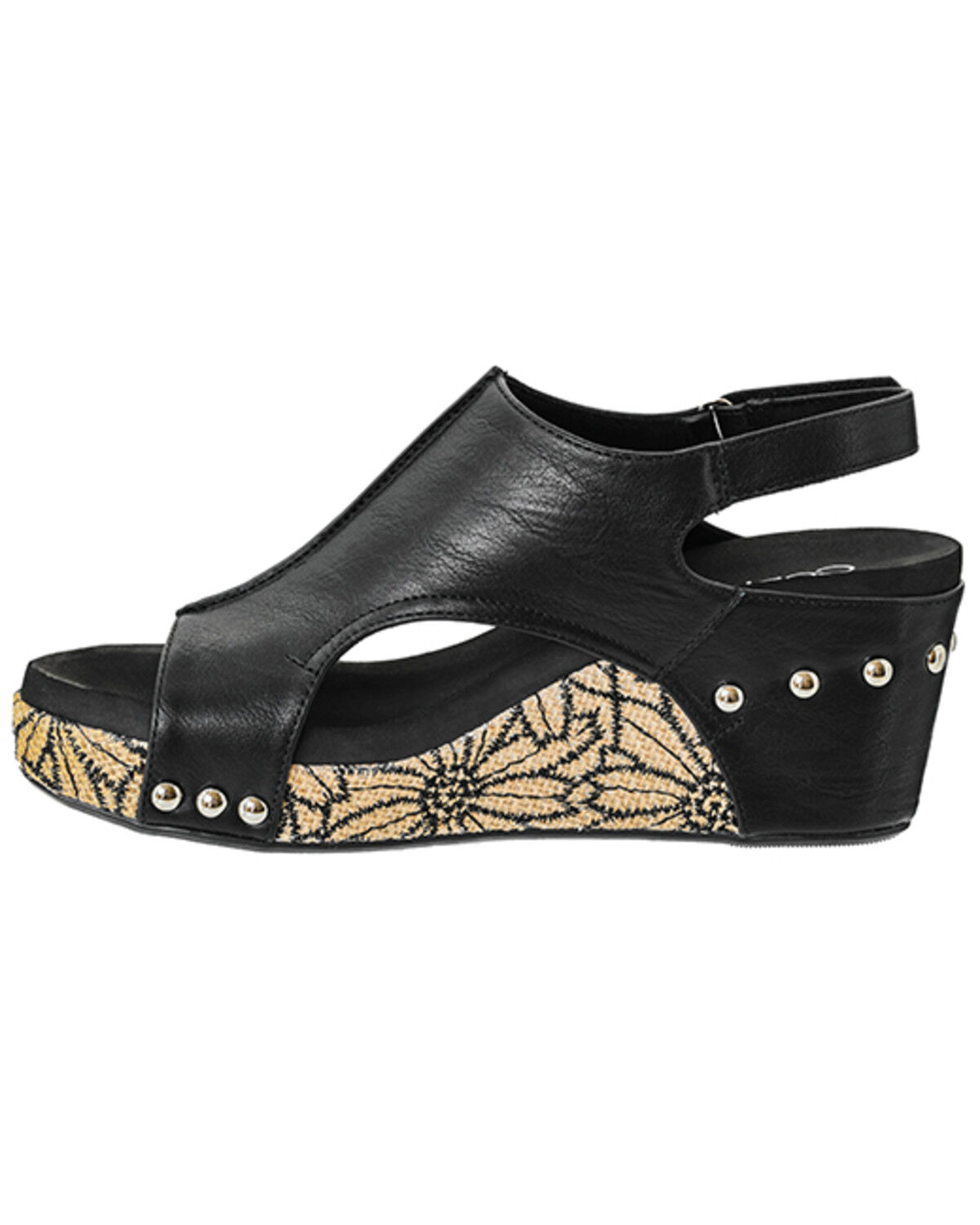 Image #3 - Corkys Women's Carley Wedge Heels, Black, hi-res