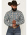 Image #1 - Cody James Men's Niagara Falls Plaid Print Long Sleeve Snap Western Shirt, Blue, hi-res