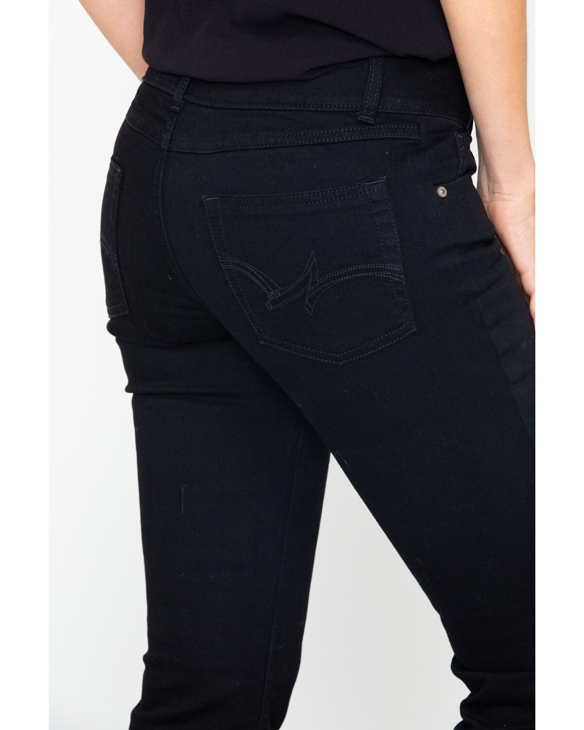 black low rise bootcut jeans